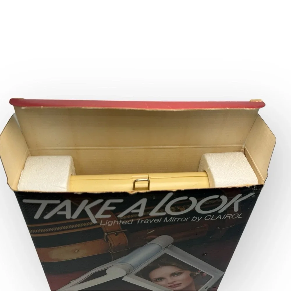 Clairol Take A Look Lighted Vanity Travel Mirror TM-1 1979 Make-Up Retro Vintage